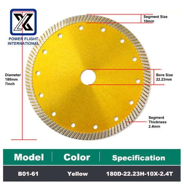 180mm7inch Turbo Diamond Saw Blade for Stone Cutting for Sale