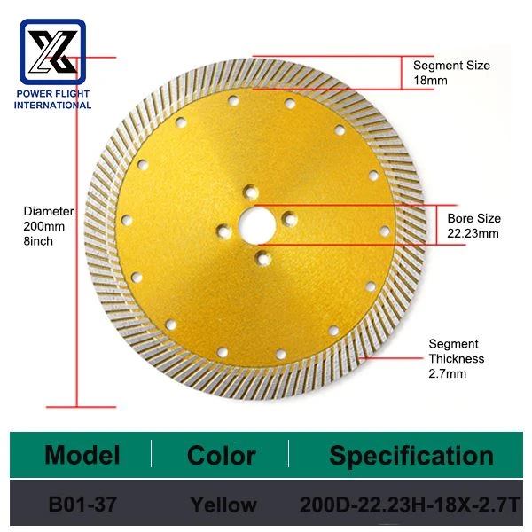 200mm8inch Turbo Diamond Saw Blade for Stone Cutting for Sale